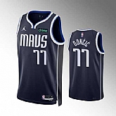 Men's Dallas Mavericks #77 Luka Doncic Navy Statement Edition Stitched Basketball Jersey Dzhi,baseball caps,new era cap wholesale,wholesale hats